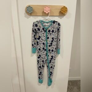 Disney Mickey Mouse Kids little sleepies bamboo pajamas  - Gray and Teal